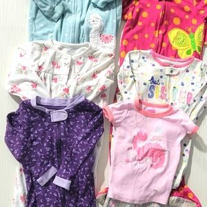 Bundle of 6 sets: 24 months pj's cozy Carters, Burts bees, Squiggles